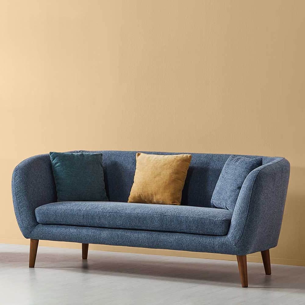 스코나 앨비언 패브릭 소파 카페 호텔 라운지 스툴미포함, 블루그레이, 3인용