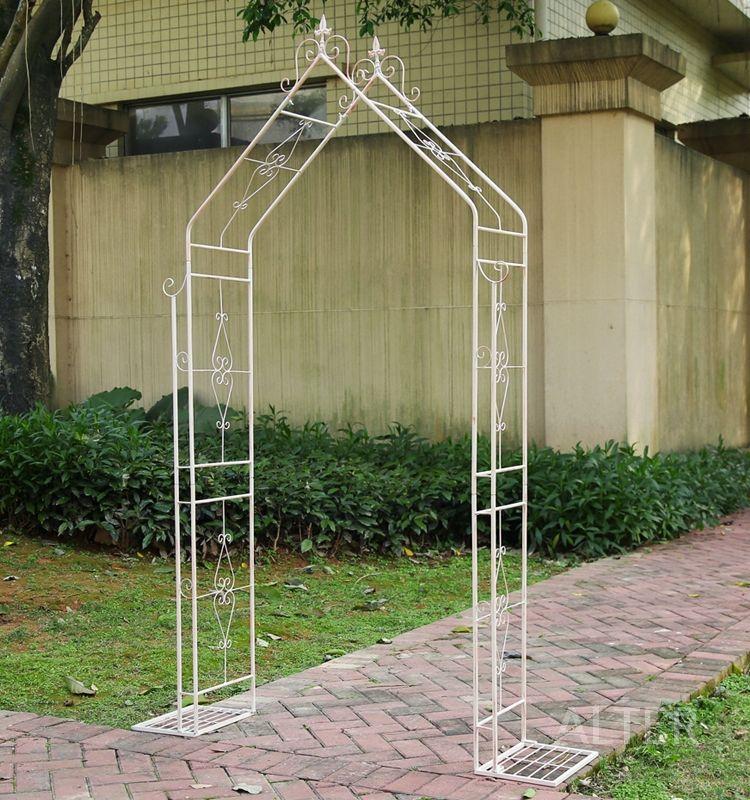 웨딩 아치 엔틱 철제 가든 테라스 꾸미기 휀스 빈티지 화이트 115x35x215cm - 상세 이미지 4