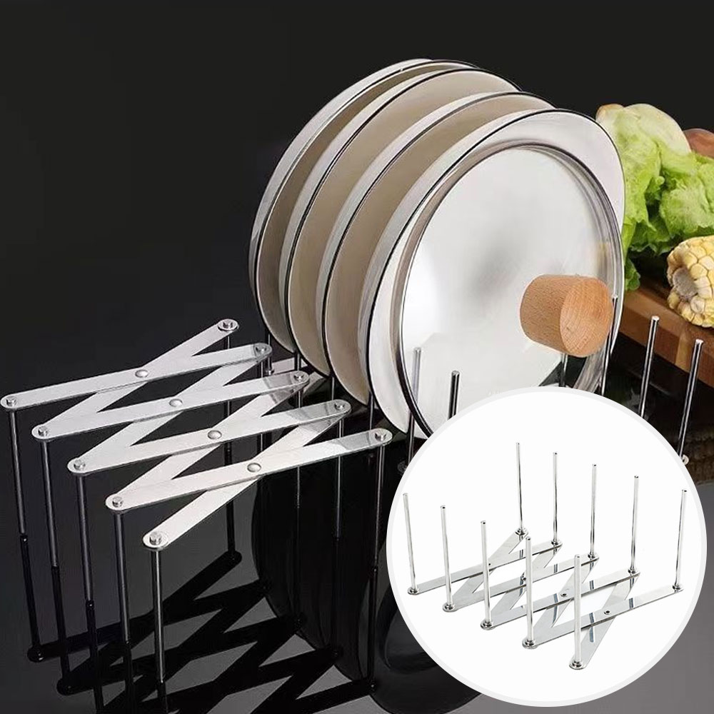스텐 접이식 자바라 그릇 뚜껑 정리대 거치대 접시렉 S