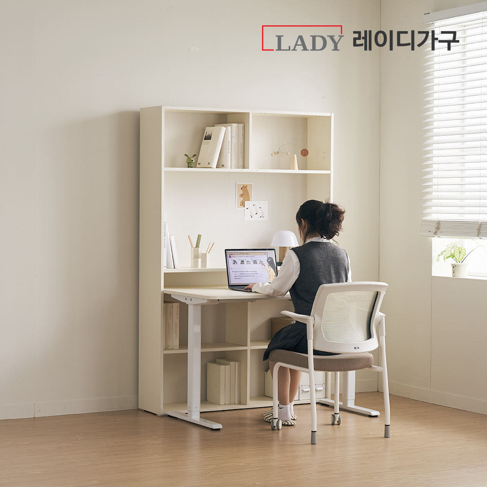 레이디가구 코튼M 오픈 책장 세트 모션데스크_일반형 1200