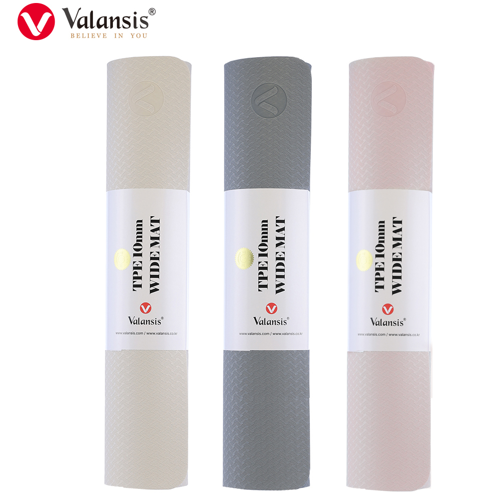 밸런시스 TPE 10mm 와이드 매트 소프트베이지 요가 운동 필라테스 스트레칭 홈트레이닝