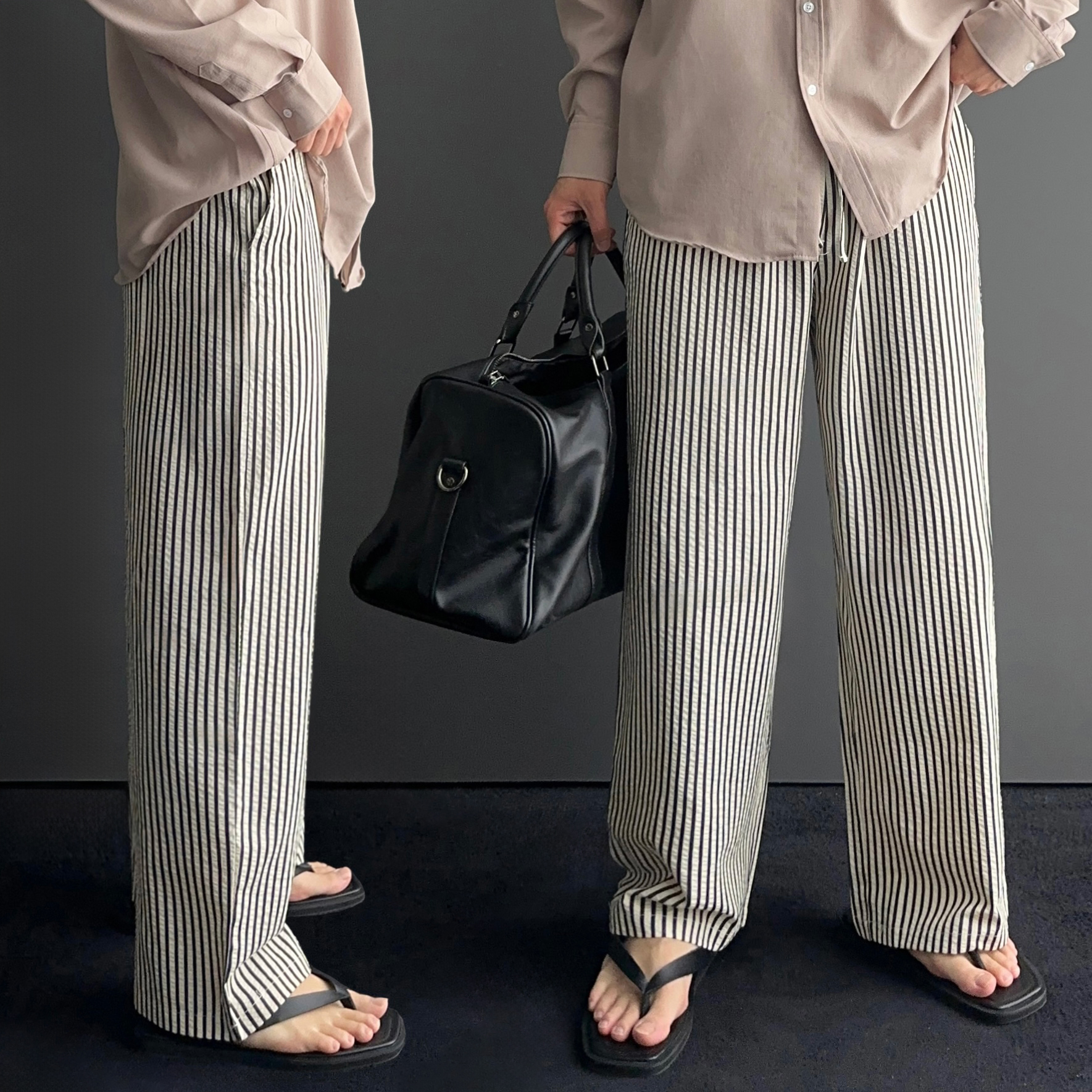 남자여름긴바지 남자시어서커팬츠 구김없는바지 남성쿨팬츠 - 상품 이미지