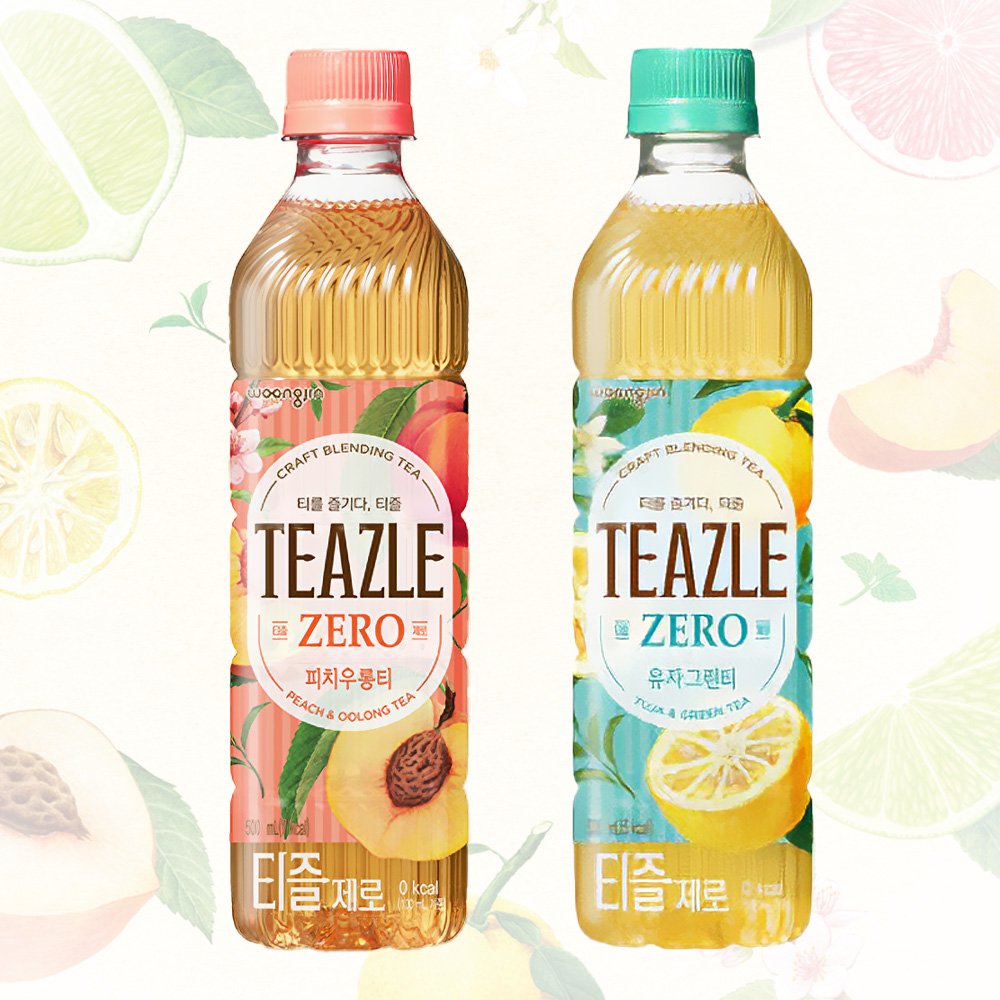 티즐제로 피치얼그레이 자몽블랙티 라임민트 유자그린 딸기얼그레이500ml 각4개씩 총20개 - 상세 이미지 3