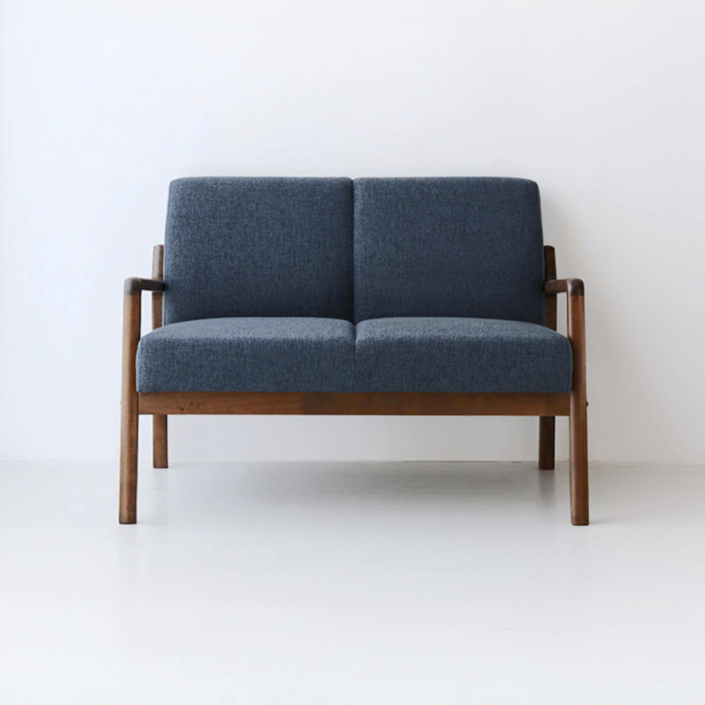 데니쉬 패브릭 소파 2인 스툴미포함, 다크블루 4943.0186, 2인용