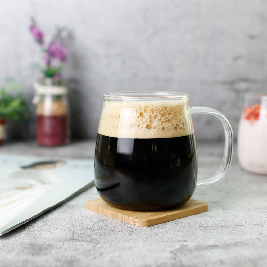 내열유리 홈카페 유리컵 400ml, 1개, 항아리핸들(RM1)