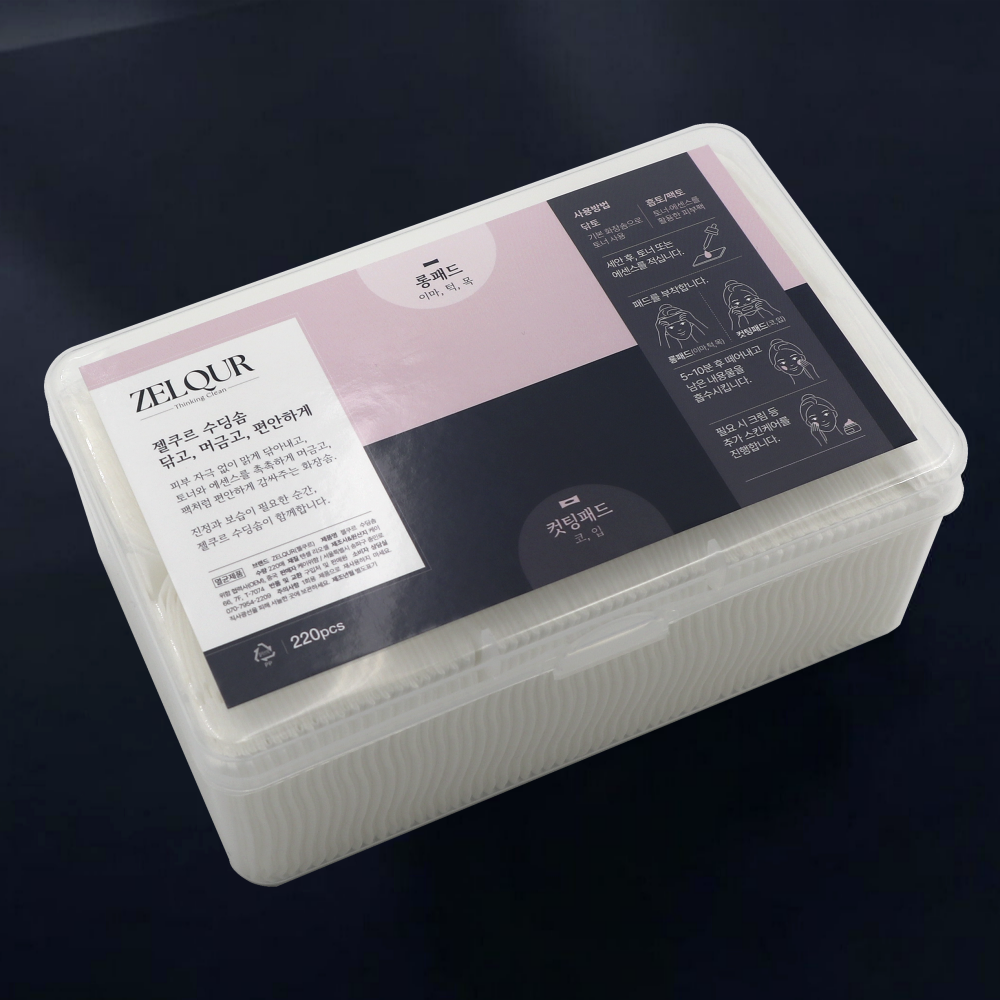 젤쿠르 수딩솜 늘어나는 화장솜 머미팩 토너팩 220매, 1개
