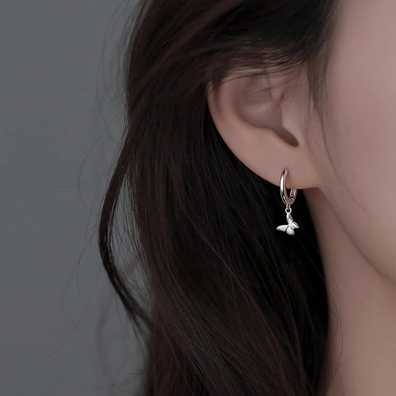 심플 버터플라이 드롭 이어링 N291 - 메인 이미지