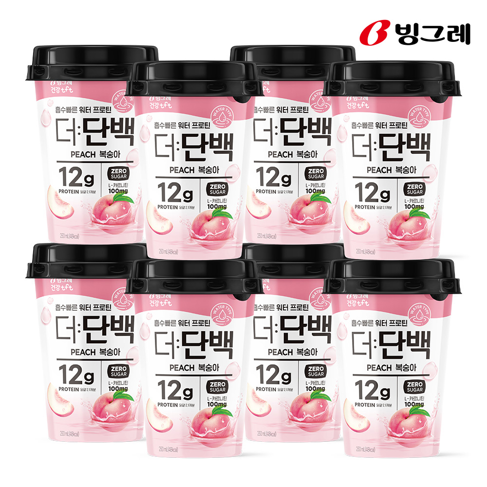 빙그레 더단백 워터 프로틴 복숭아 250ml 10컵 - 상품 이미지