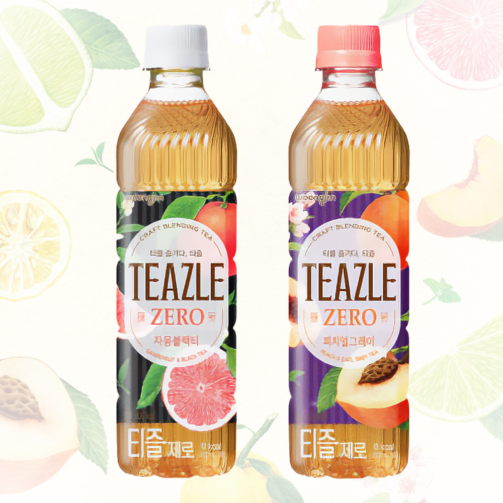 티즐제로 피치얼그레이 자몽블랙티 라임민트 유자그린 딸기얼그레이500ml 각4개씩 총20개 - 상세 이미지 2