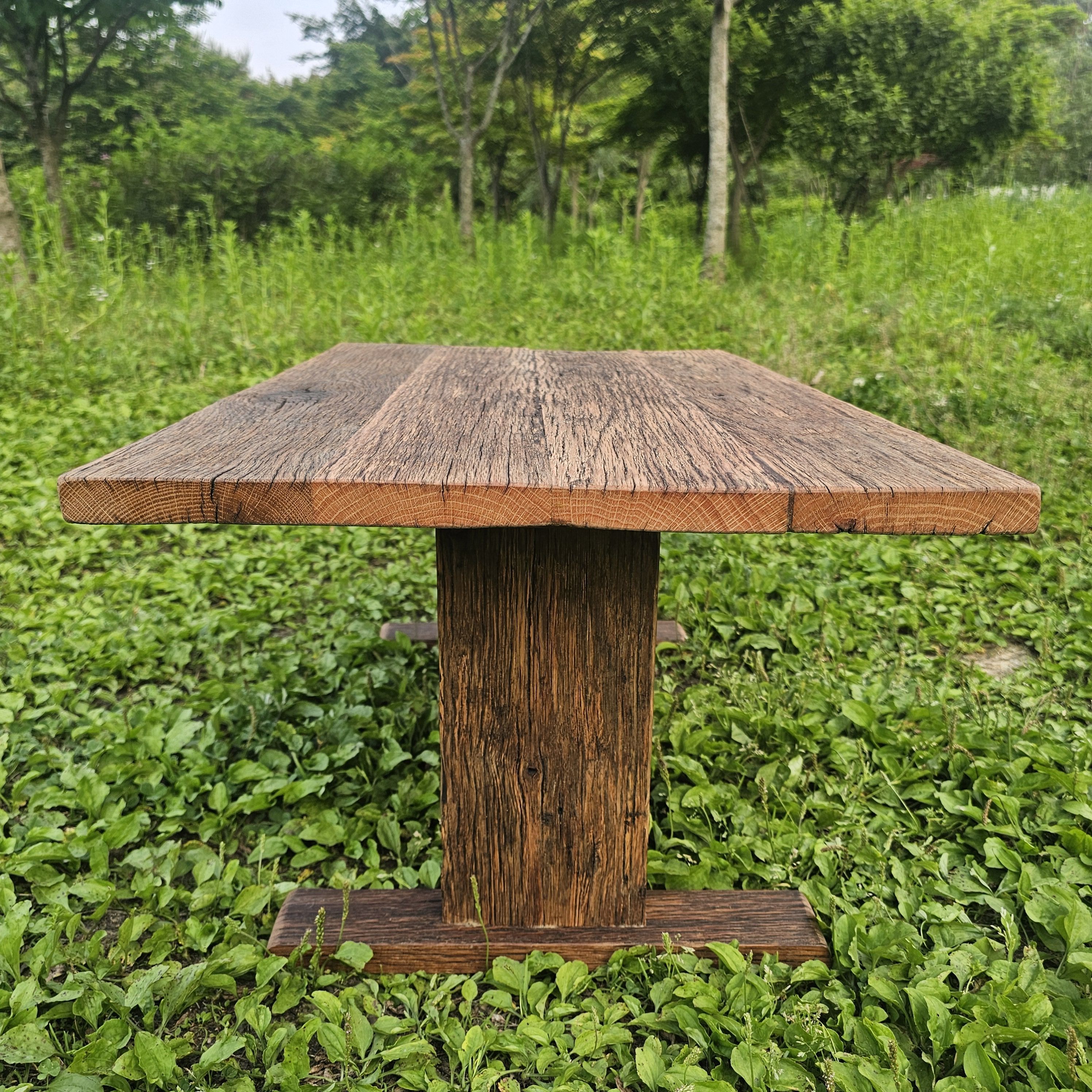 100년 이상 된  올드오크 미니 빈티지 오크 고재 거실 커피 좌식 티 테이블 주문제작