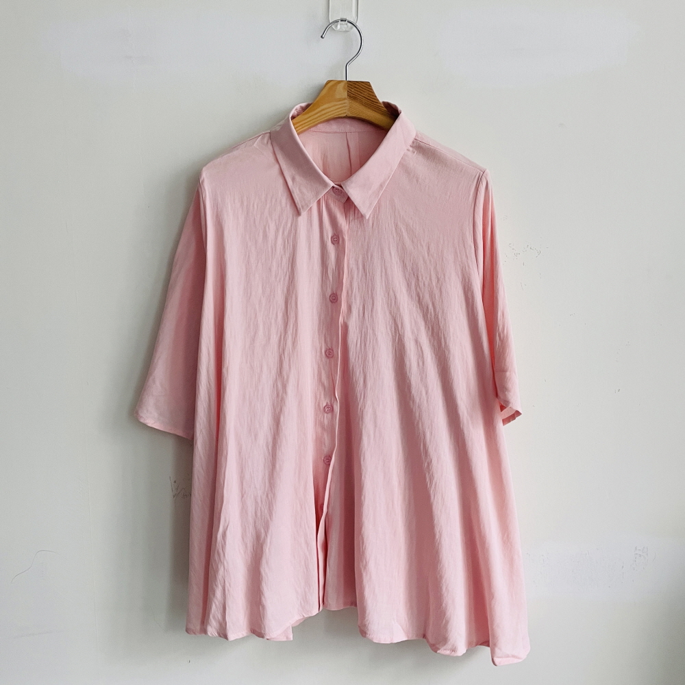 블라우스 여성 반팔 A라인 플레어 셔츠 이미지 8