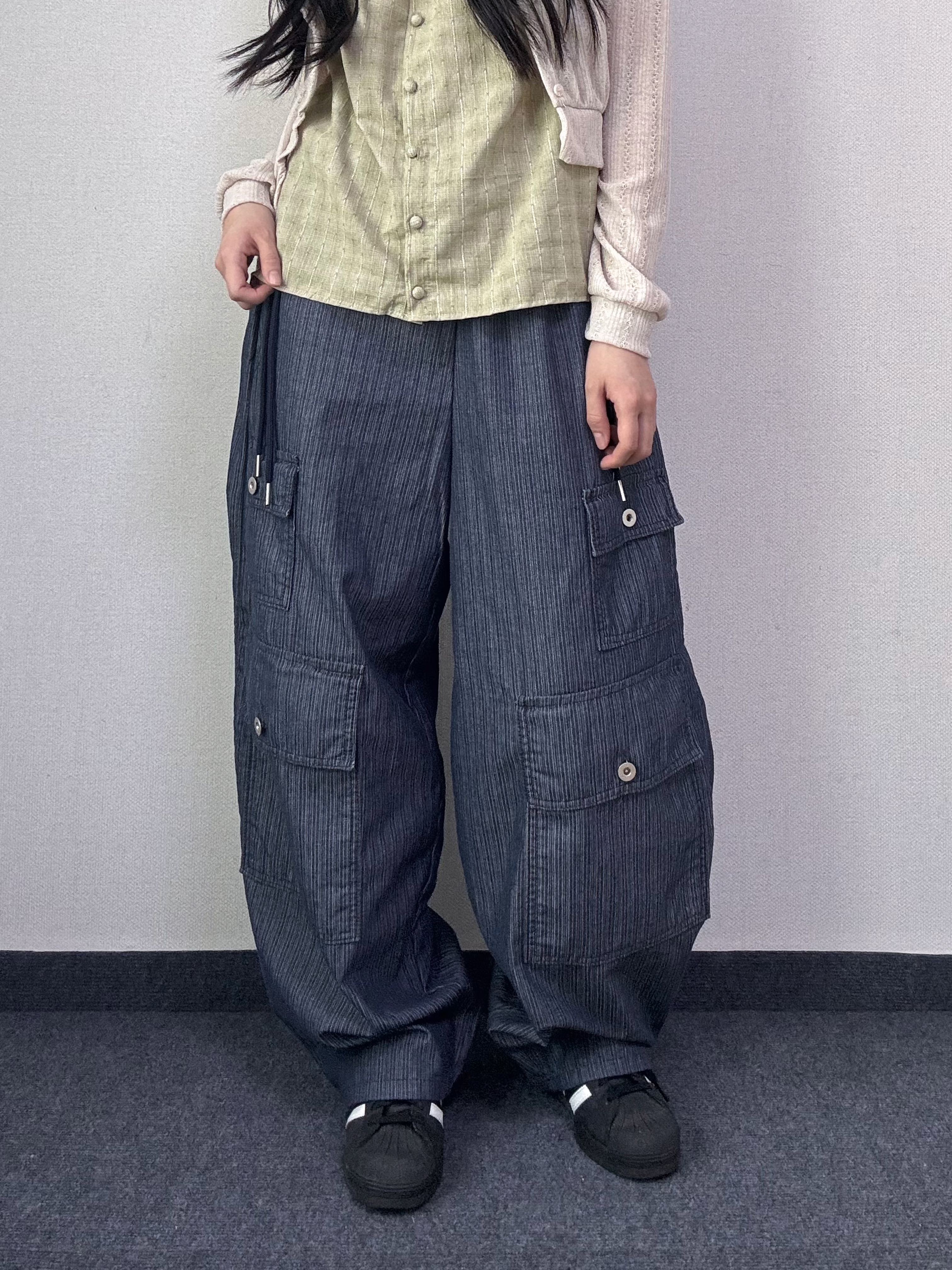 리안 논페이드 스트링 카고 팬츠 [2Color] - 상세 이미지 2