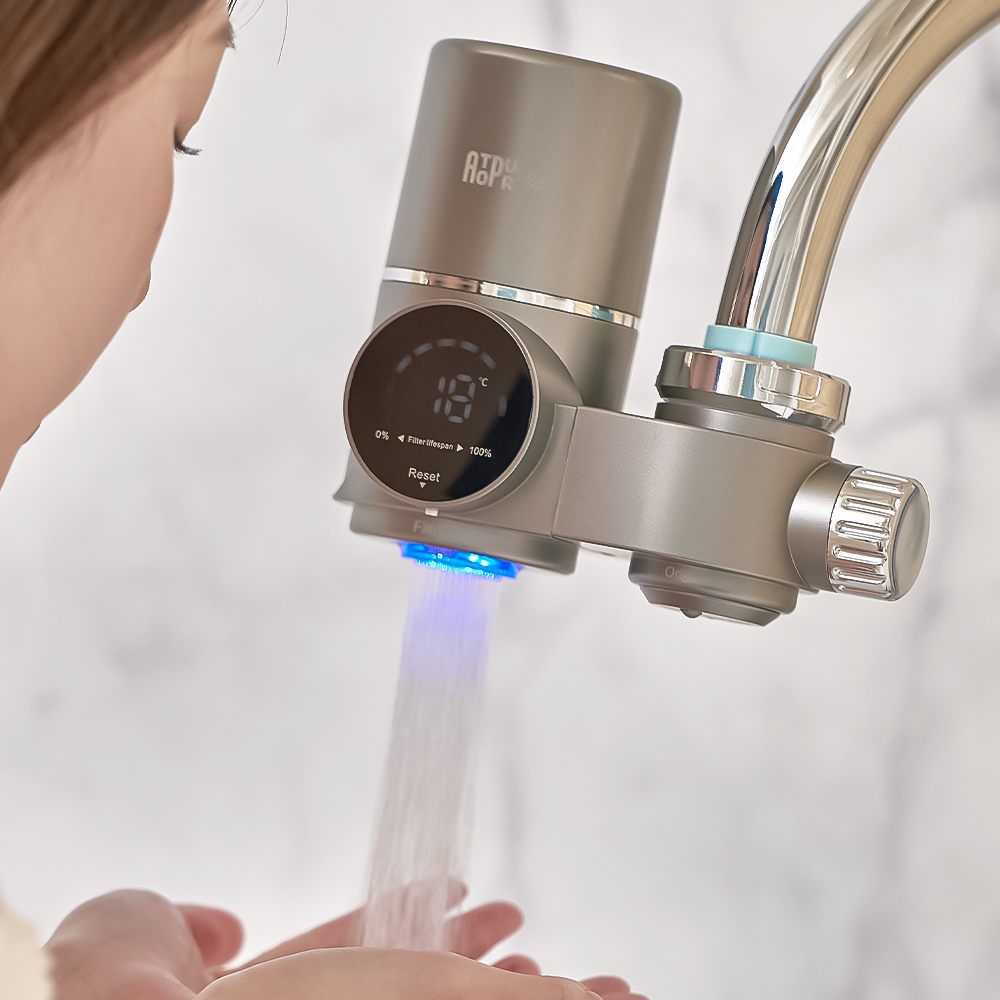 아토퓨어 아기 수전 워터탭 정수 온도표시 필터 잔류염소 녹물 중금속 제거