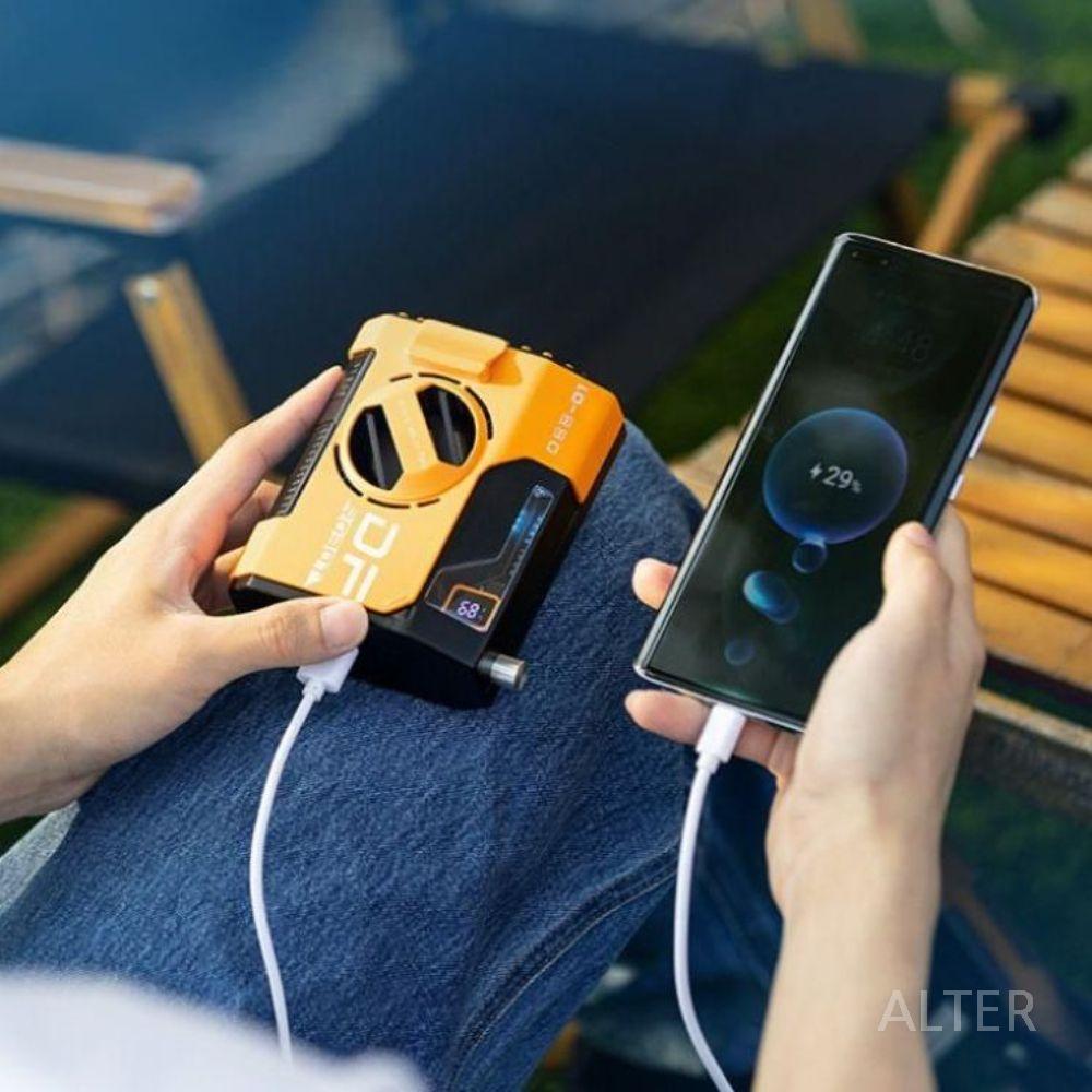 허리 걸이 선풍기 벨트 바디팬 에어컨 낚시 실버 5000mAh - 상세 이미지 3