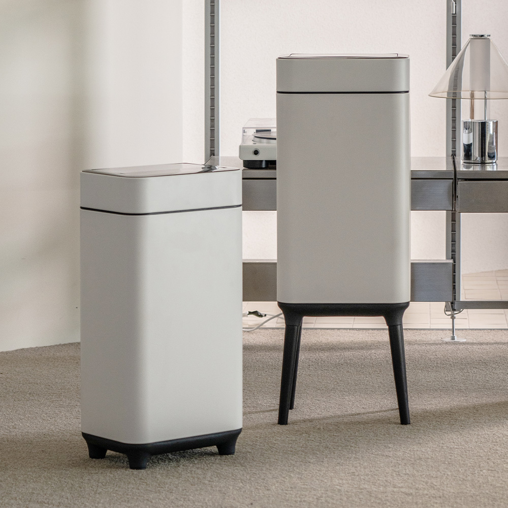 단독컬러/자동센서 오존살균 슬릿형 쓰레기통26L 종량제호환 저소음 화이트
