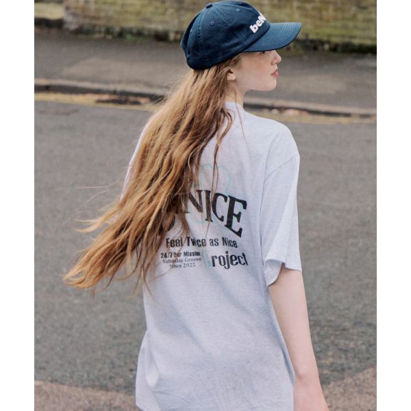 BENICE 프로젝트 반팔 티셔츠_MELANGE WHITE : 다니엘샵02