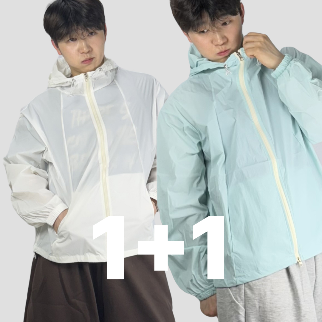 1+1 얇은바람막이 러닝바람막이 남자크롭자켓 - 상품 이미지