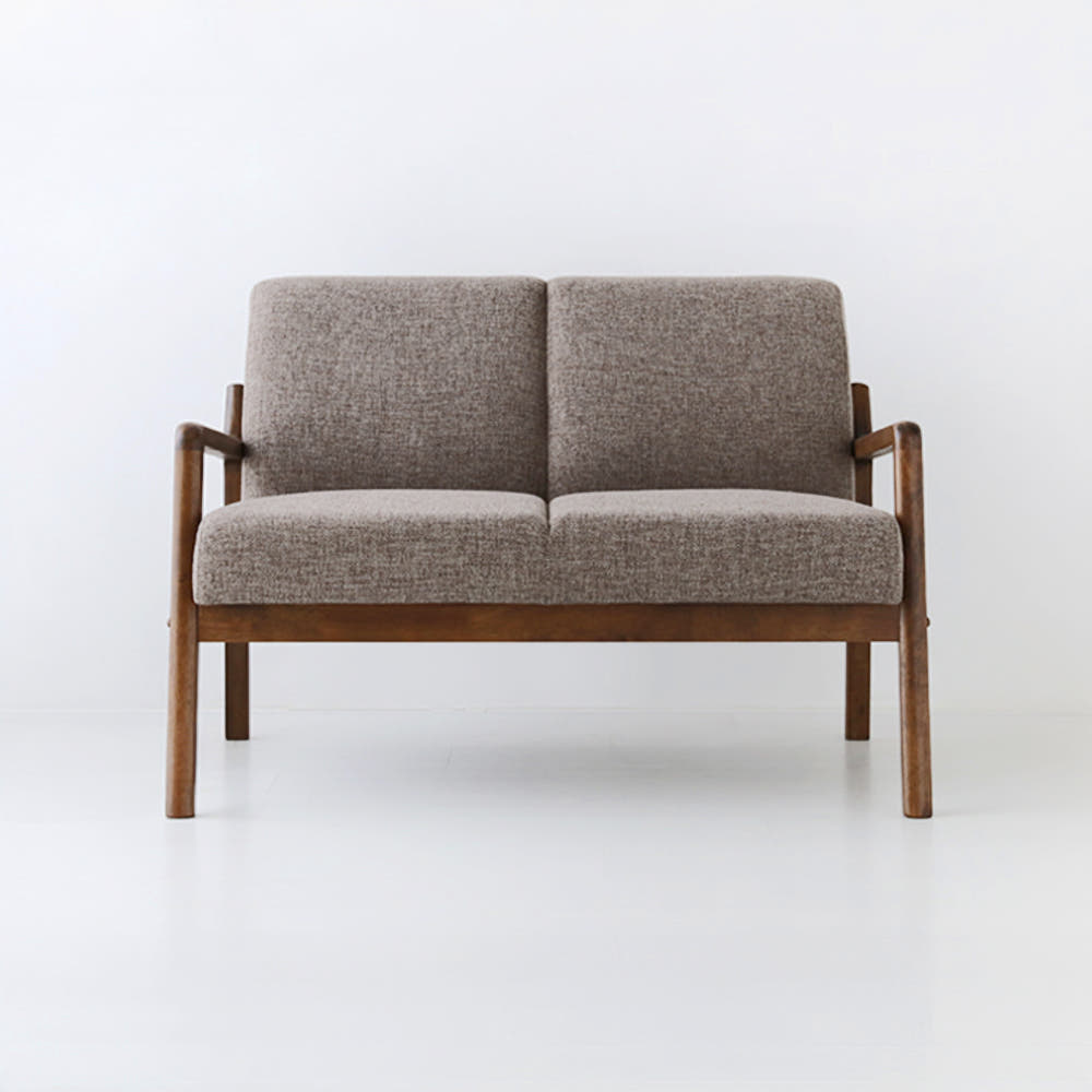 데니쉬 패브릭 소파 2인 스툴미포함, 모카브라운 8033.1286, 2인용