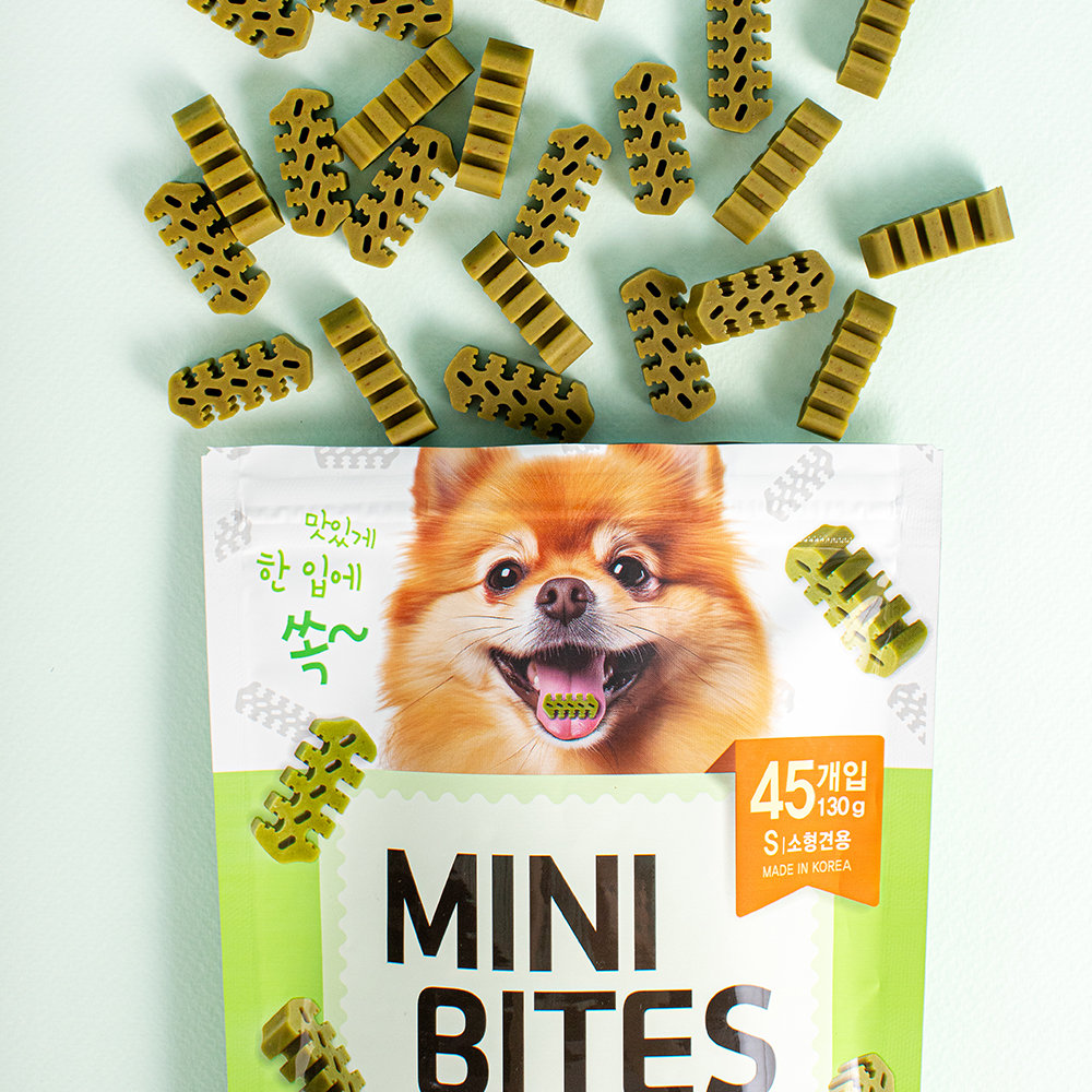 한입덴탈껌 미니바이츠 클로로필 130g 포켄스 덴티페어리 강아지 덴탈껌 개껌