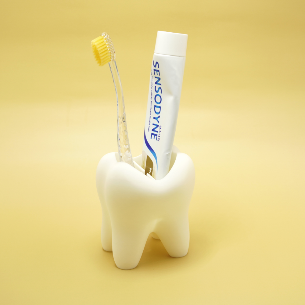 치아 모양 칫솔꽂이 치약 칫솔 통 걸이 거치대 정리대 홀더