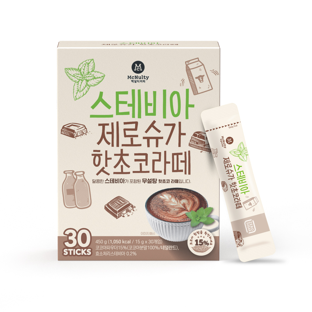 맥널티 스테비아 제로슈가 핫초코라떼 30개입
