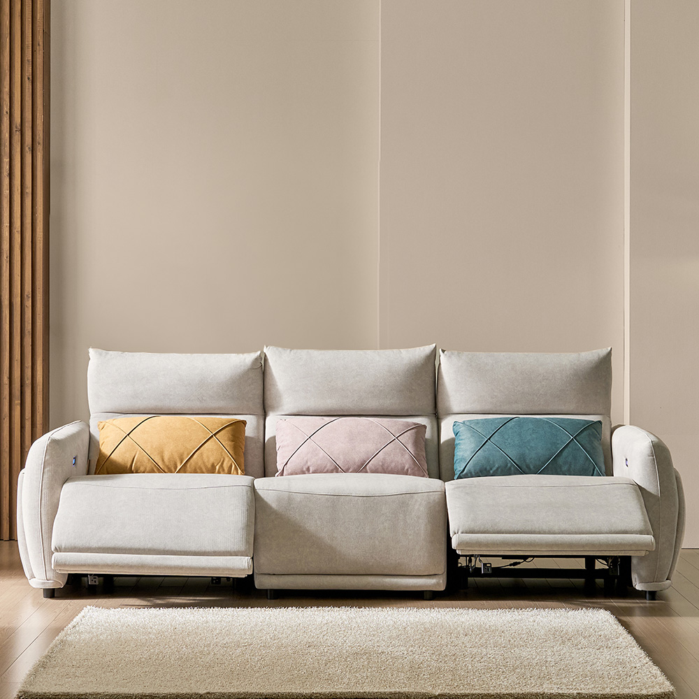 스코나 페널드 조야 아쿠아텍스 패브릭 제로월 4인 리클라이너 소파