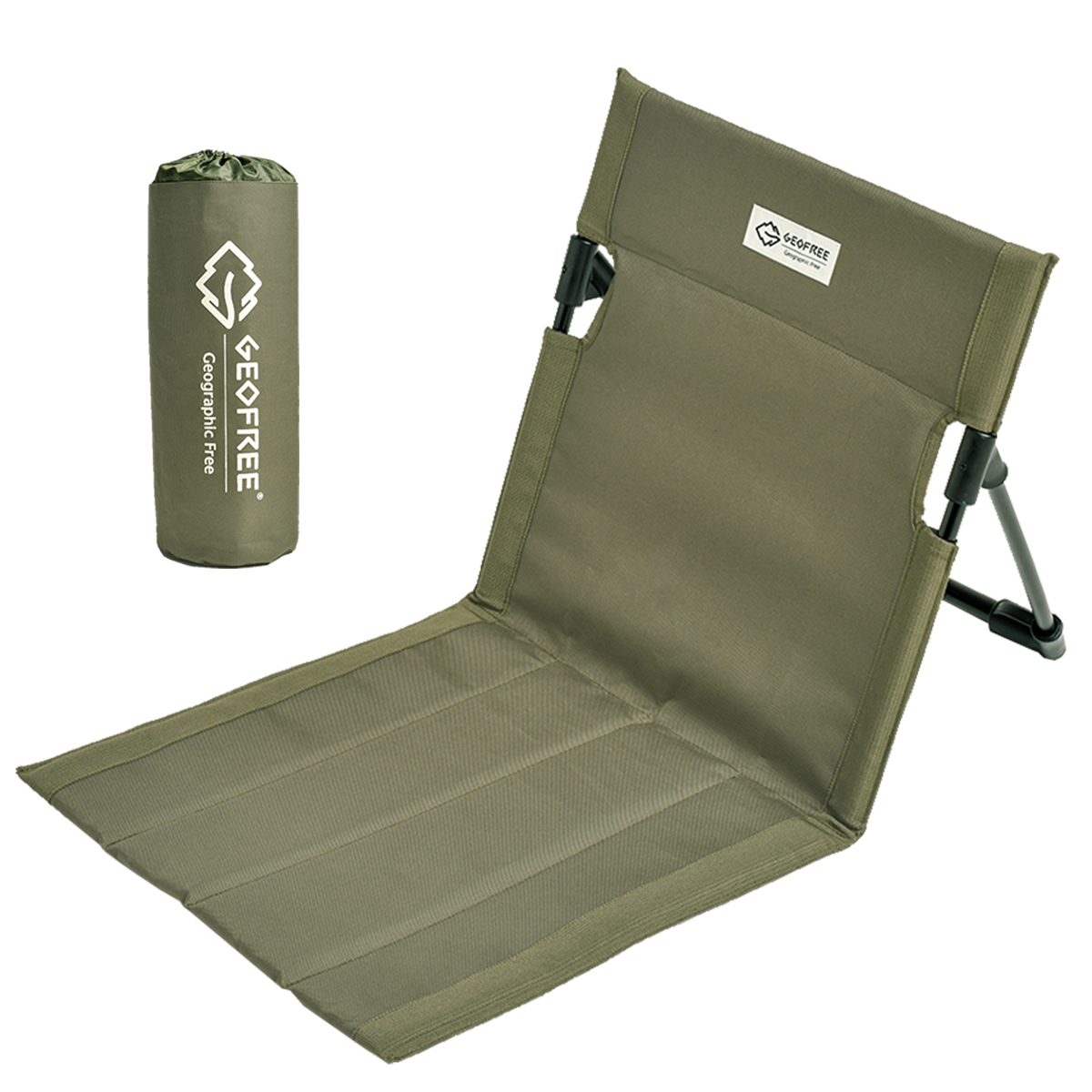 지오프리 서포트 그라운드 체어 좌식 캠핑 의자 경량 페스티벌 플러스, 카키, 1개