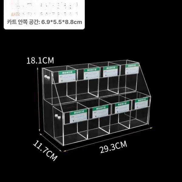 아크릴 펜 홀더 연필꽂이 투명 정리대 꽂이 계단식 가격 2층 8칸 보관함설치 도구 - 상세 이미지 4