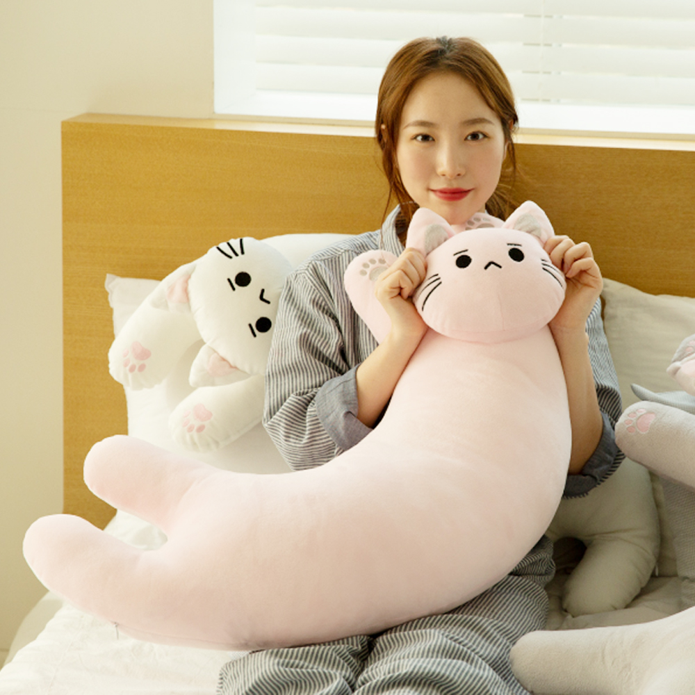 아르셰 안고자는 애착인형 고양이바디필로우 90cm 베개 업어가라냥