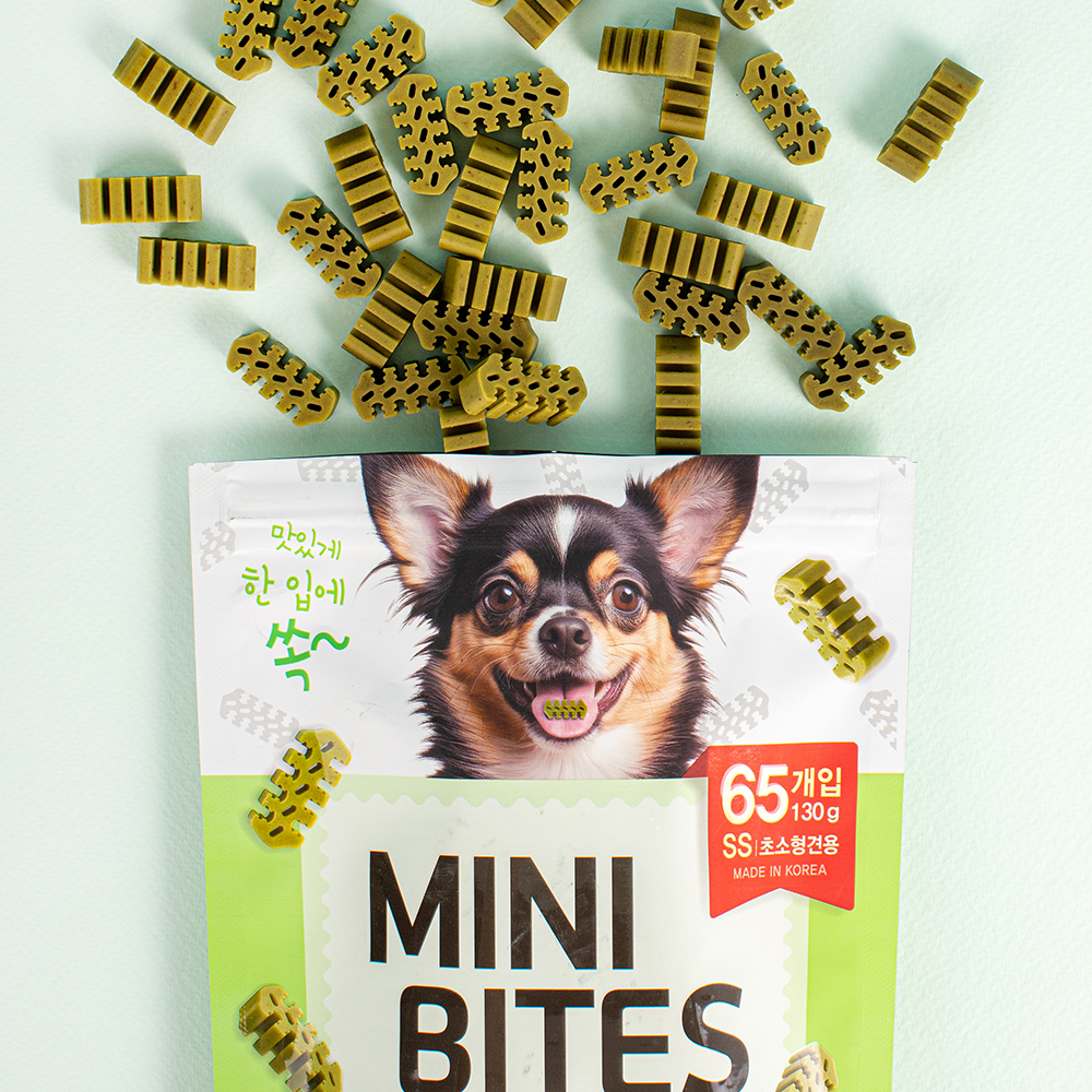 한입덴탈껌 미니바이츠 클로로필 130g 포켄스 덴티페어리 강아지 덴탈껌 개껌