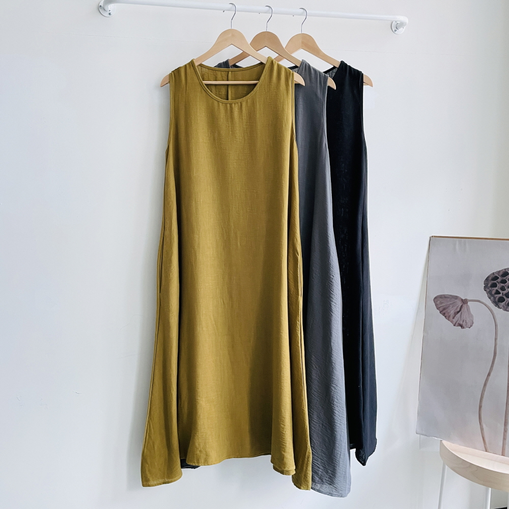 린넨나시원피스 마원피스 시원한 빅사이즈 롱원피스