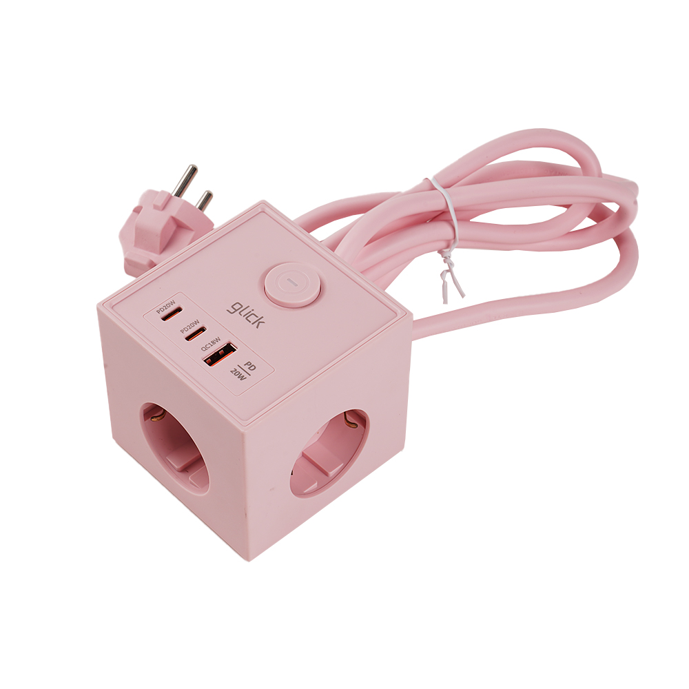 지클릭커 큐브 3구 고용량 4000W USB 출력 멀티탭 LP762CPD 블랙 이미지 2