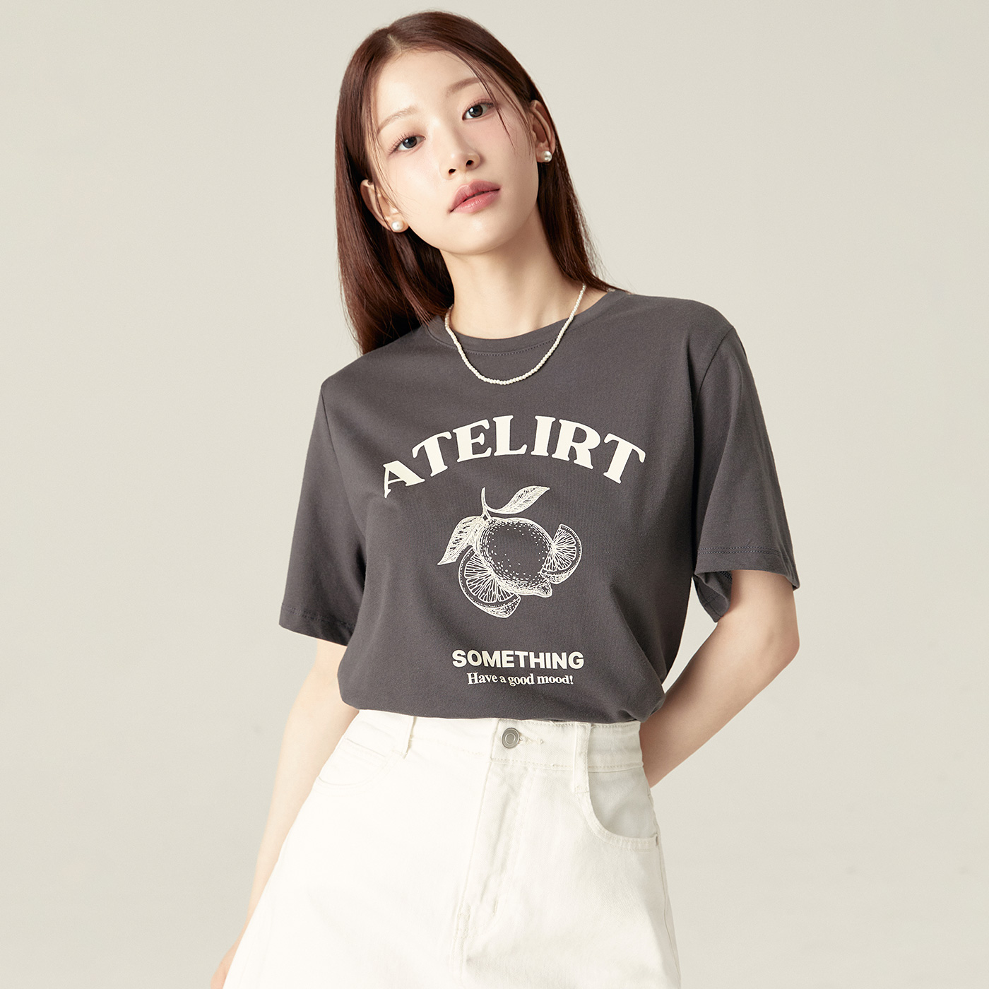 로엠 세미루즈핏 레몬 티셔츠 RMHWF25R15 - 상세 이미지 2