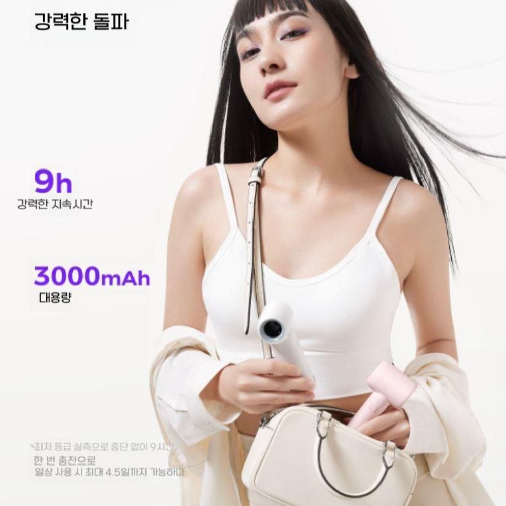 초소형 휴대용 선풍기 대용량 배터리 미니 터보 마카롱 파스텔 손풍기 - 상세 이미지 4