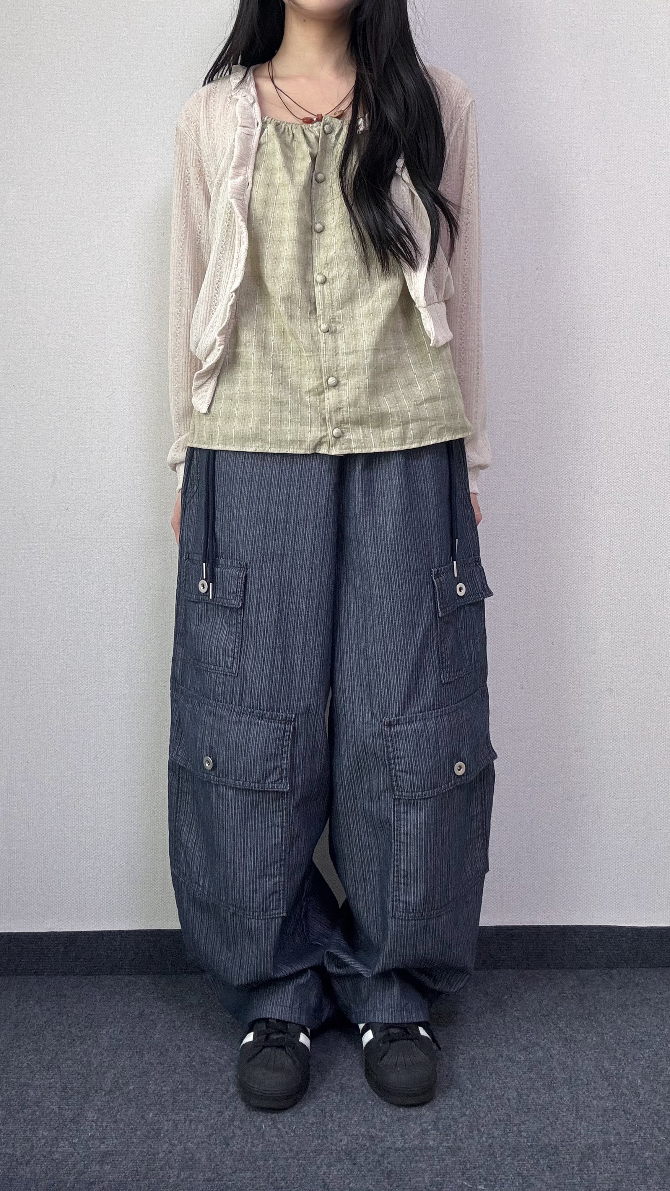 리안 논페이드 스트링 카고 팬츠 [2Color] - 상세 이미지 4