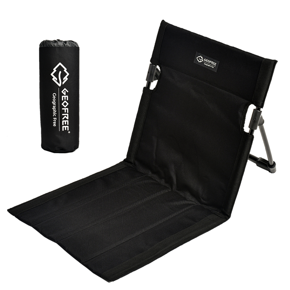 지오프리 서포트 그라운드 체어 좌식 캠핑 의자 경량 페스티벌 플러스, 블랙, 1개