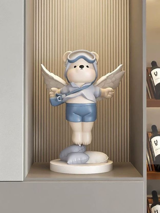곰인형 천사 모형 장식품 거실실 침실 현관 입구 집들이 선물 1.천사곰 -갈색 - 상세 이미지 2