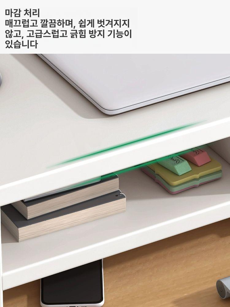 모니터 받침대 노트북 거치대 데스크탑 사무실 책상 선반 수납 1.단층 따뜻한 흰색 컴퓨터 높이 조절 받침대 - 상세 이미지 4