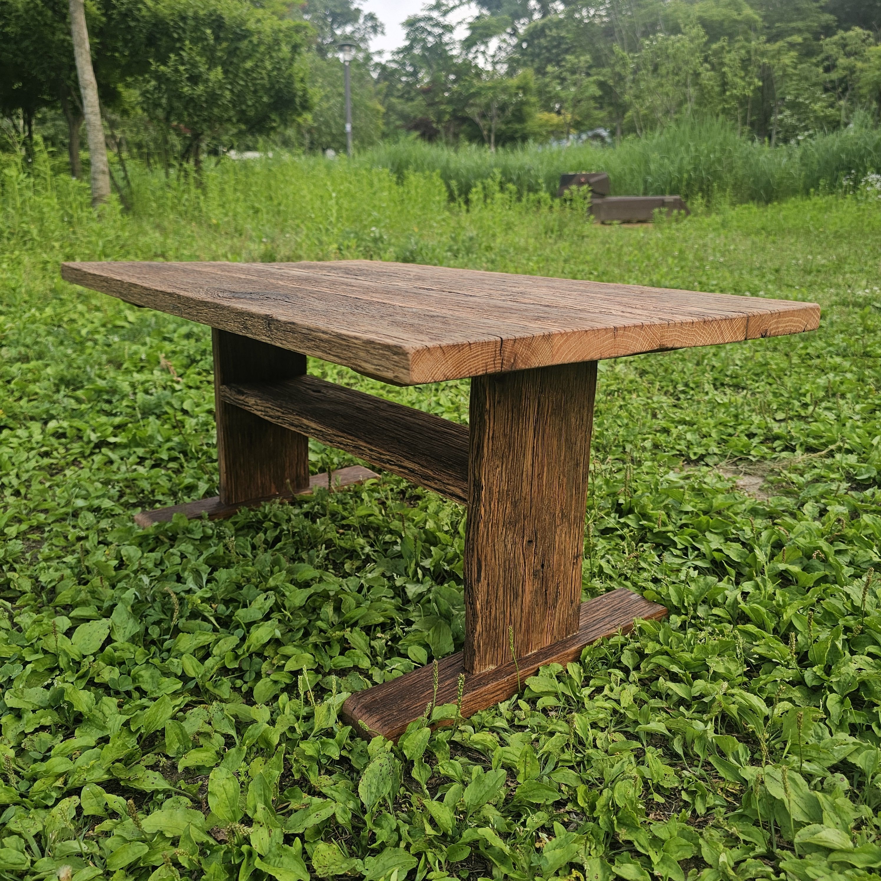 100년 이상 된  올드오크 미니 빈티지 오크 고재 거실 커피 좌식 티 테이블 주문제작