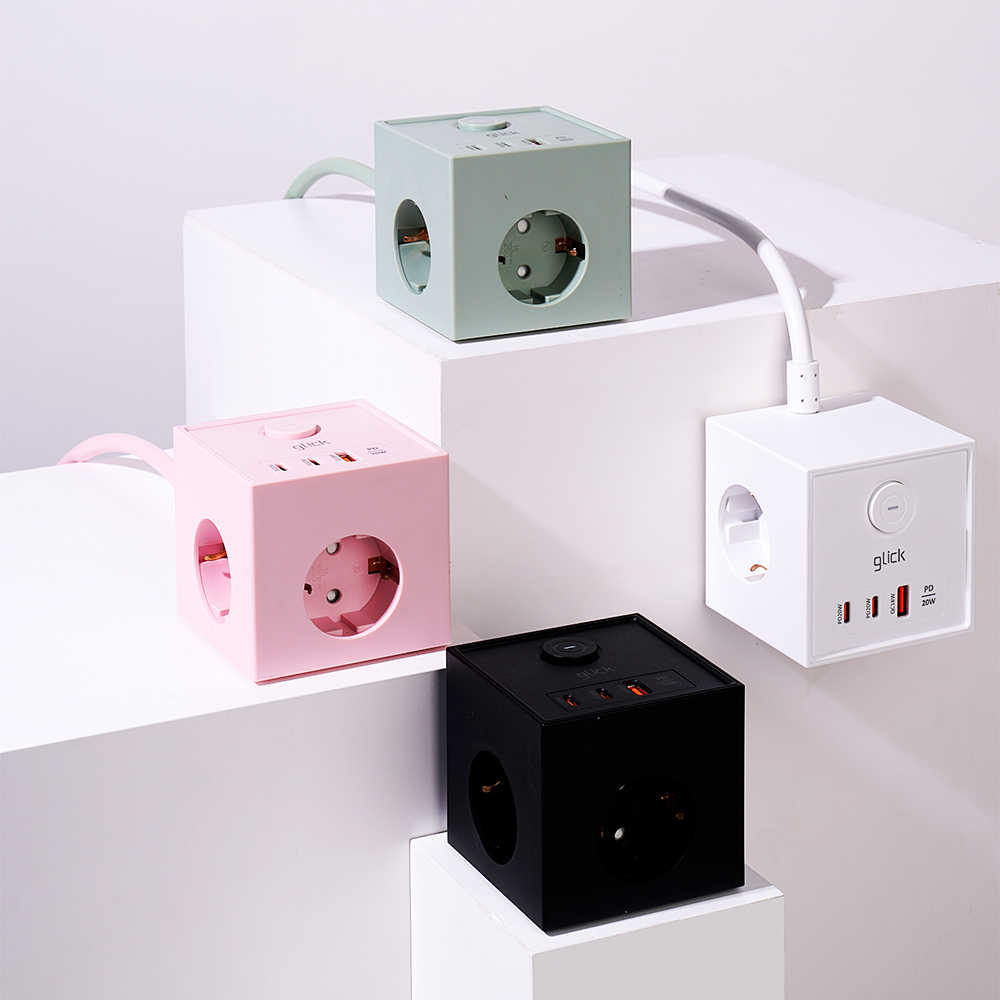 지클릭커 큐브 3구 고용량 4000W USB 출력 멀티탭 LP762CPD 블랙 이미지 4