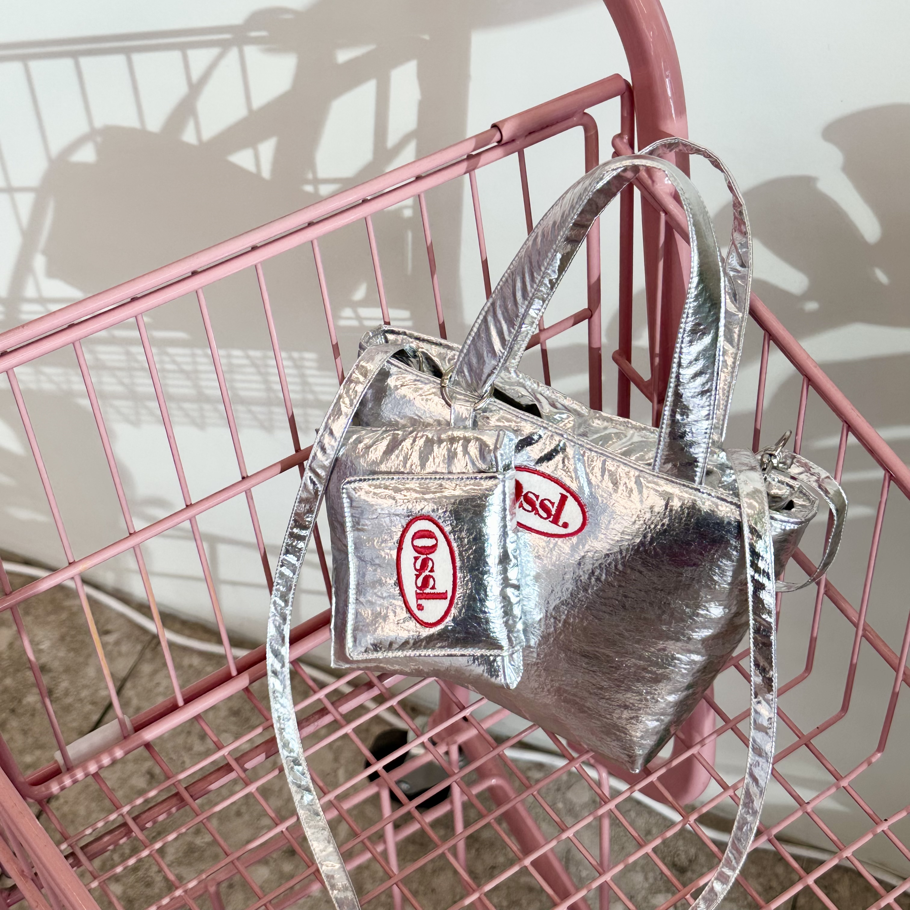 [Ossl] 오슬 Carino 미니토트백 + 카드지갑 크로스백 실버