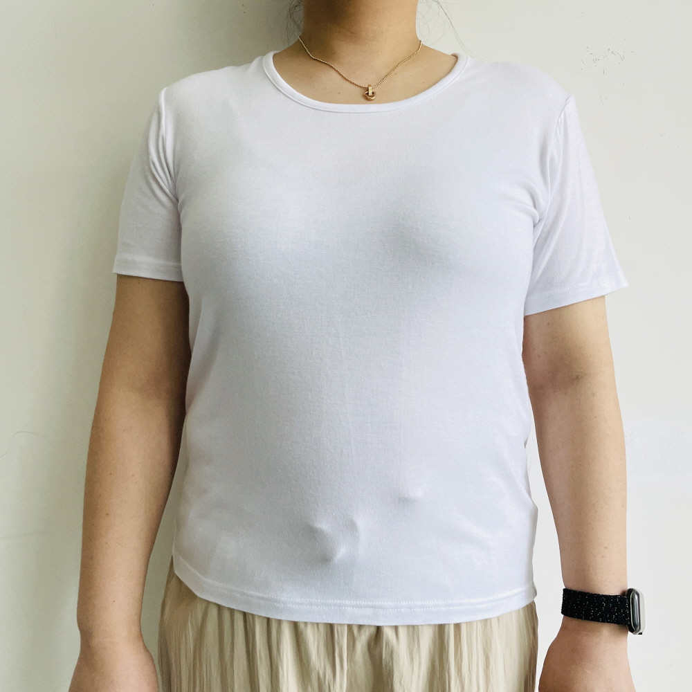 레이온티셔츠 유넥반팔티 흰티 이너 반팔 티셔츠 - 상세 이미지 3