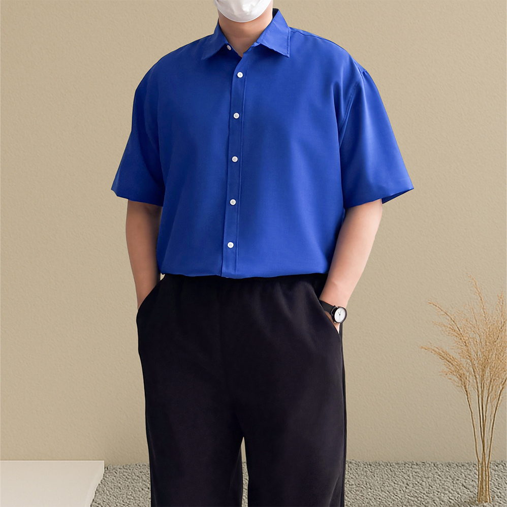 1+1 반팔와이셔츠 남자린넨셔츠 린넨남방 - 메인 이미지