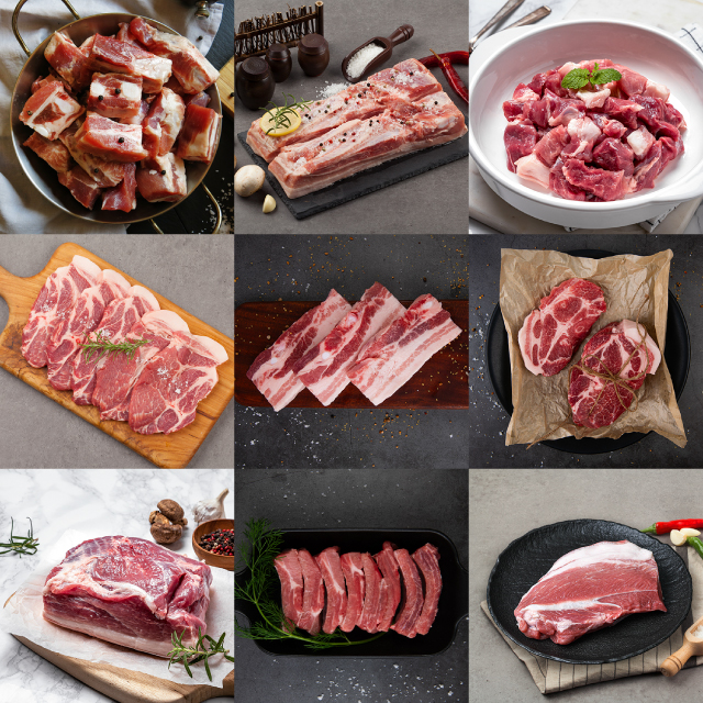 [삼해진미] 나주 무항생제 한돈 삼겹살 목살 앞다리살 뒷다리살 등갈비 찜갈비 500g