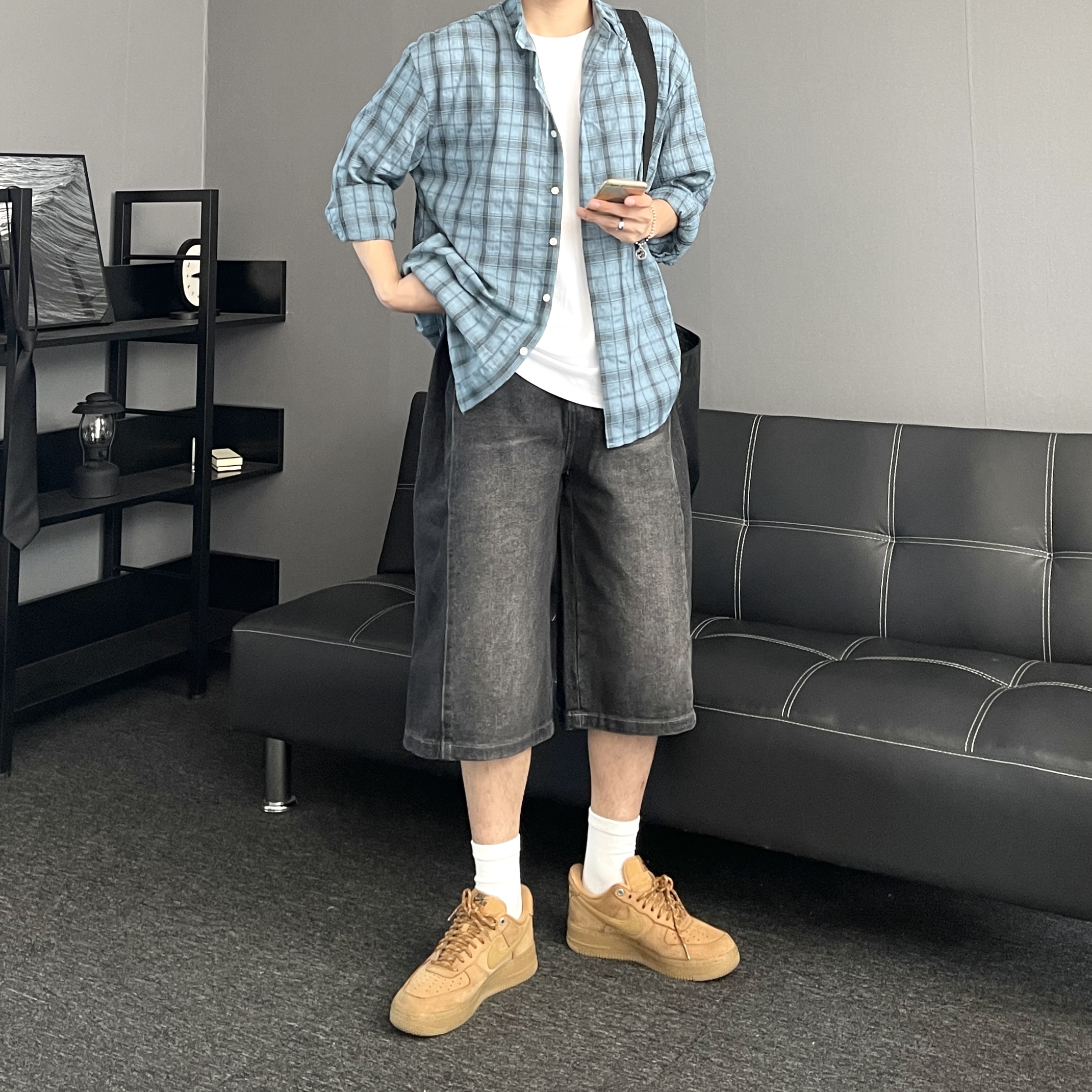 남자체크남방 남자여름셔츠 - 상세 이미지 3