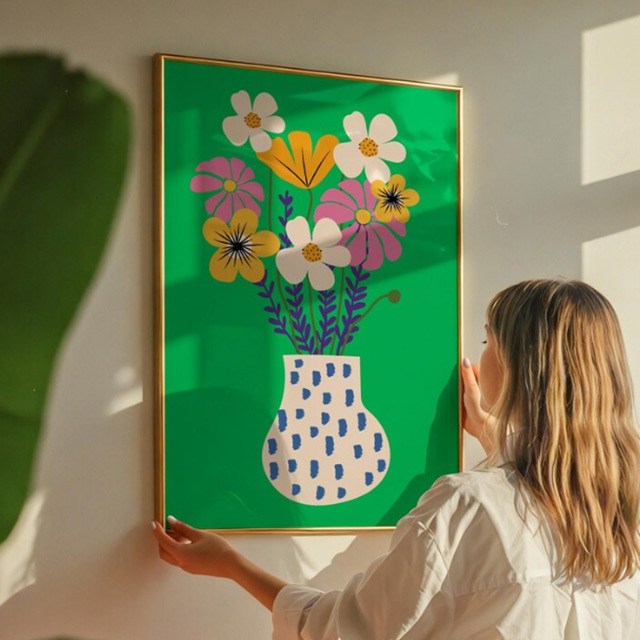 인테리어 식물 꽃 그림 F01 일러스트 액자 거실 벽 현관 캔버스 개업 집들이 선물 - 상품 이미지
