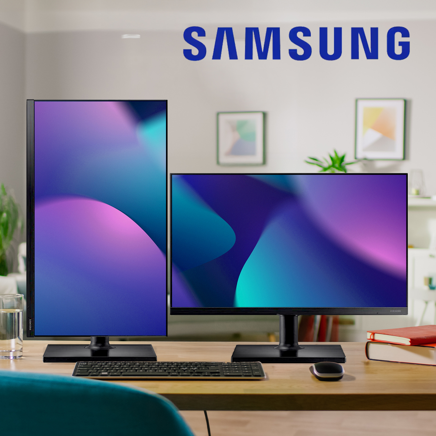 삼성 피벗 모니터 광시야각 사무용 컴퓨터 듀얼 PC 세로 회전 높낮이조절 68.6cm(27인치 피봇모니터), 블랙 - 상품 이미지