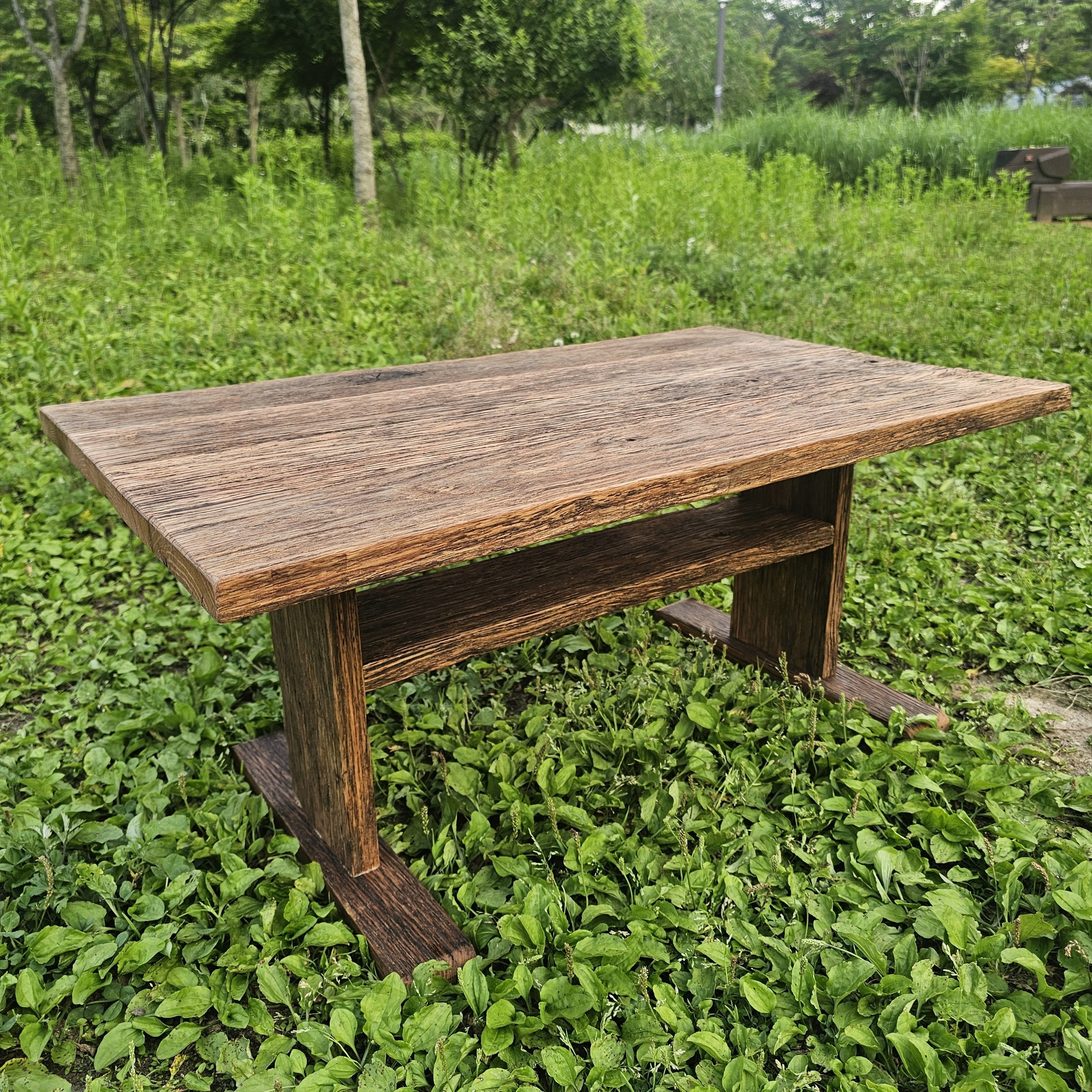 100년 이상 된  올드오크 미니 빈티지 오크 고재 거실 커피 좌식 티 테이블 주문제작