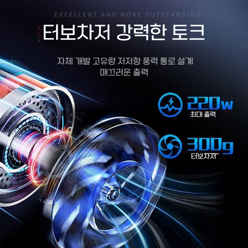 제설 200000 RPM 강력한 미니 송풍기 진공 청소기 C타입 충전 헤어 드라이기 차량 - 상세 이미지 4