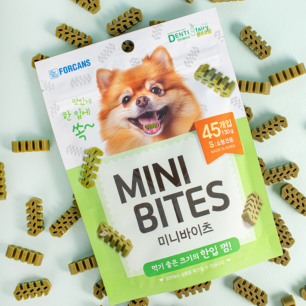 한입덴탈껌 미니바이츠 클로로필 130g 포켄스 덴티페어리 강아지 덴탈껌 개껌